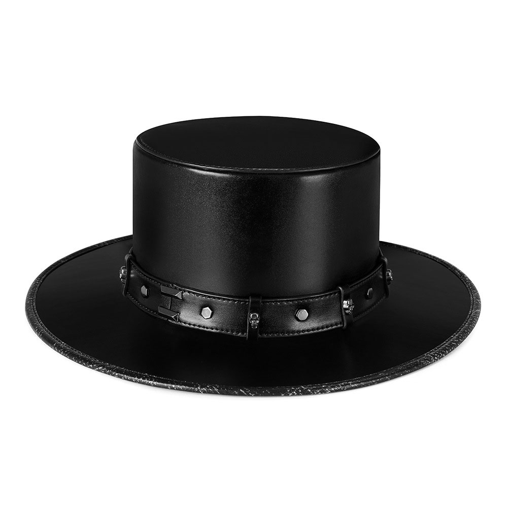 Plain Black with Belt Magician Hat