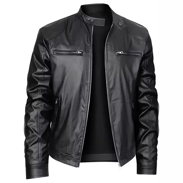 Full sleeve Plain PU Leather Jacket