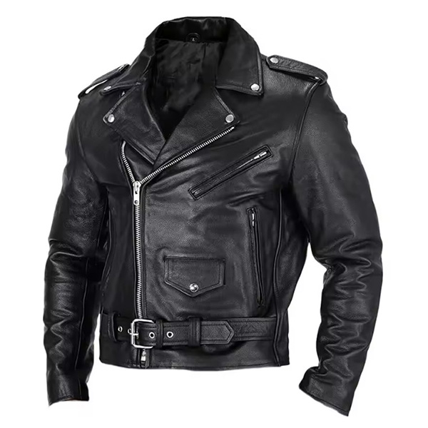 Full Sleeve PU Leather Jacket With Zipper Button
