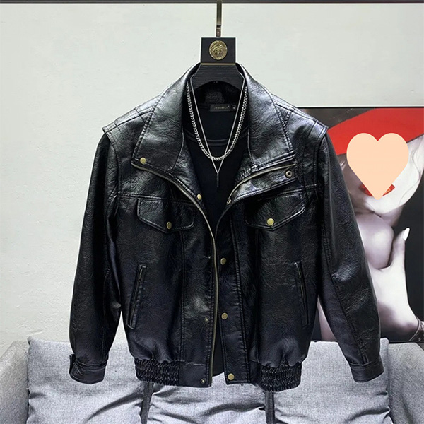 Full Sleeve Trendy PU Leather Jacket
